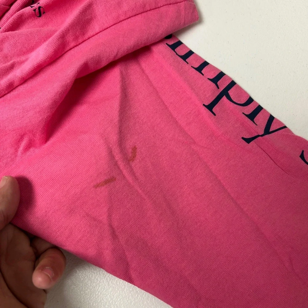 Simply Southern Long Sleeve T-Shirt Women Medium Pink Golden Retriever Puppy NWT